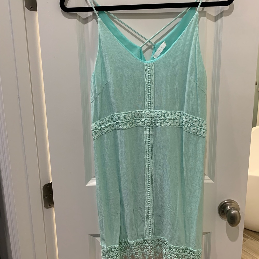 Aqua mini dress by Lush.